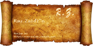 Rau Zalán névjegykártya